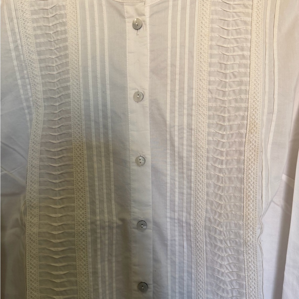 Soft Surroundings Allaro White Button-Down Shirt - Picture 3 of 11